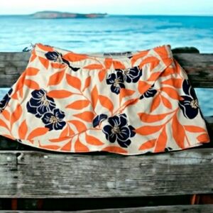 Jag Sz Bold Floral Faux Wrap Swim Skirt Bikini Brief Botanical Vacation Hawaii